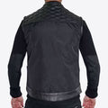 CRULE - Hex Leather Nomad Armoured Riding Vest - Black on Black