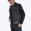 CRULE - Hex Leather Nomad Armoured Riding Vest - Black on Black