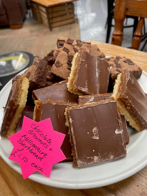 CAKE - CHOCOLATE BROWNIE, ROCKY ROAD OR MILLIONAIRE SHORTBREAD