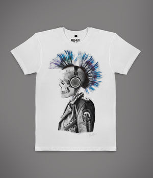 DEAD BRAVE - Punked Skull T-Shirt, White