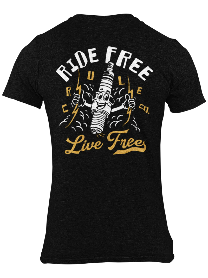 CRULE - Ride Free Sparky Tee - Black