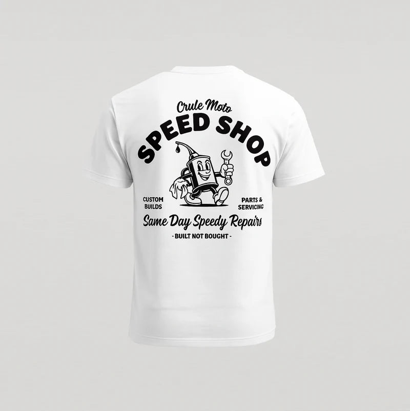 Crule Speed Shop Tee - Black & White