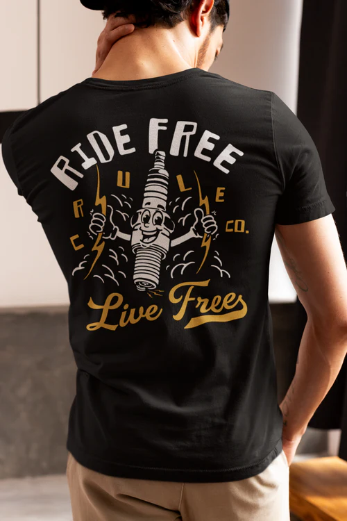 CRULE - Ride Free Sparky Tee - Black