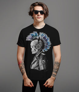 DEAD BRAVE - Punked Skull T-Shirt, Black