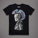 DEAD BRAVE - Punked Skull T-Shirt, Black