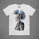 DEAD BRAVE - Punked Skull T-Shirt, White