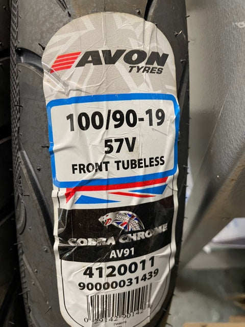 Avon front tubeless  tyre 100/90-19