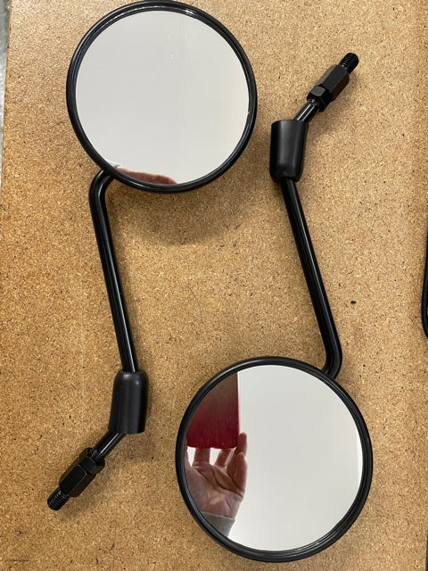 Mutt motorcycle ~ Pair of black rear view mirrors