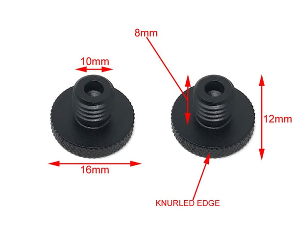 Pair of Billet Aluminium M10 Threaded Motorcycle Motorbike Mirror Blanking Plugs